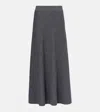 Lisa Yang Cashmere Maxi Skirt With Elastic Waistband In Gray