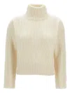 Lisa Yang Turtleneck Long-sleeves Sweater In White