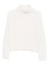 Lisa Yang Turtleneck Ribbed Sweater In White