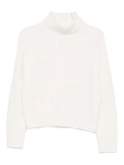 Lisa Yang Turtleneck Ribbed Sweater In White