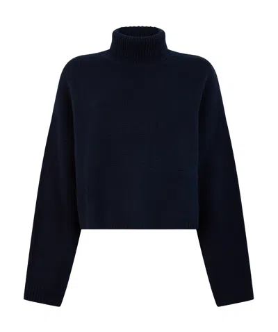 Lisa Yang Ribbed-knit Roll-neck Sweater In Blue