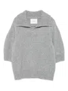 Lisa Yang Lailai Cashmere And Silk Polo Sweater In Gray