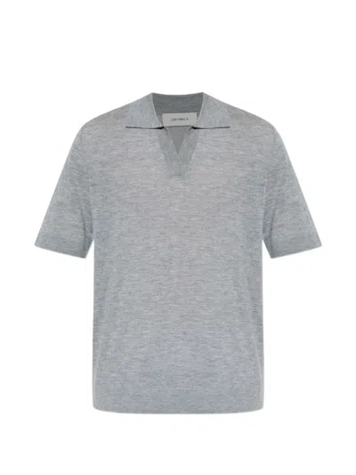 Lisa Yang V-neck Polo-collar T-shirt In Gray