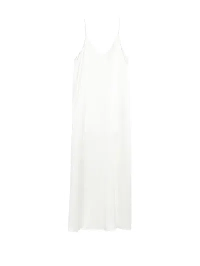 Lisa Yang V-neck Strap Midi Dress In White