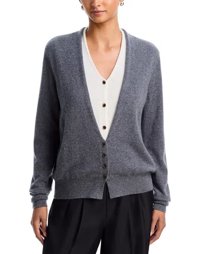 Lisa Yang Vani Cashmere Button Front Cardigan In Gray