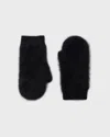 Lisa Yang Brushed Mittens In Black