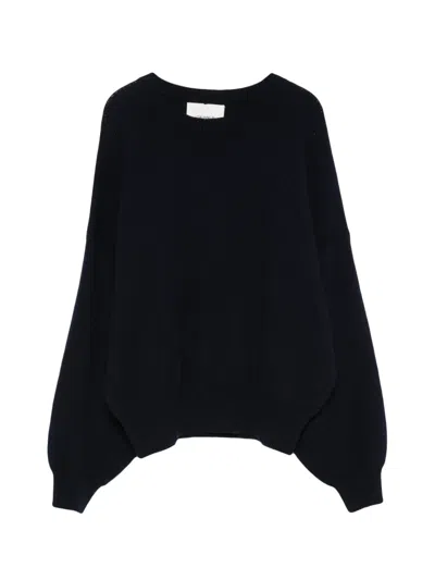 Lisa Yang Veira Dropped-shoulder Crew-neck Sweater In Black