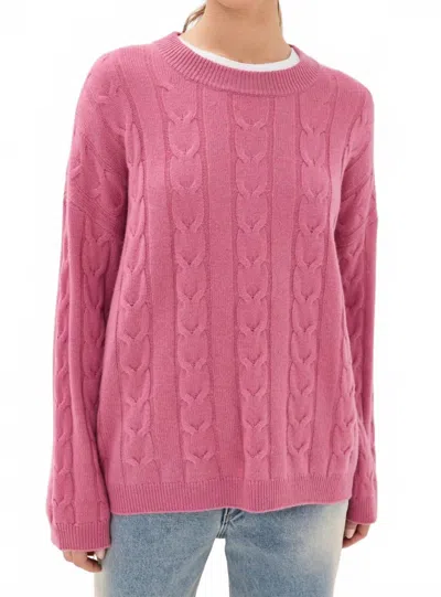 Lisa Yang Vilma Cable Sweater In Rose Pink