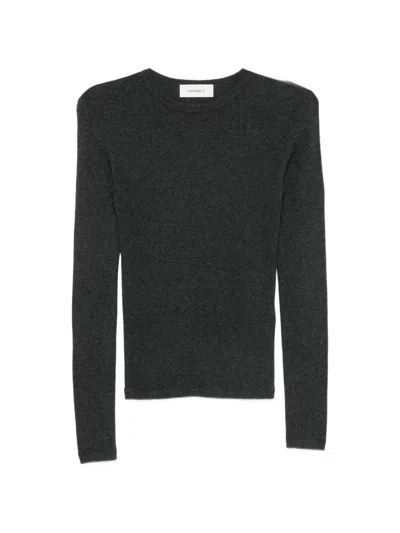 Lisa Yang Cashmere Fine-knit Round-neck Long-sleeve Jumper In Black