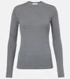Lisa Yang Vivian Knitted Cotton And Cashmere Top In Gray