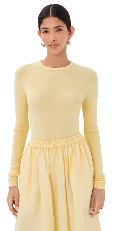 Lisa Yang Vivian Long Sleeve Tee Limone In Yellow