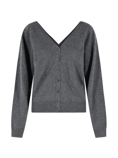 Lisa Yang V-neck Cashmere Cardigan In Gray