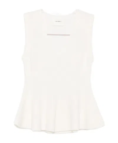 Lisa Yang V-neck Sleeveless Knit Top In Neutral
