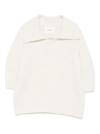 Lisa Yang Wide-collar V-neck Jumper In Neutral