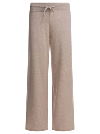 Lisa Yang Wide-leg Cashmere Trousers With Ribbed Waistband In Brown