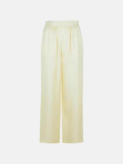 Lisa Yang Wide-leg Ivory Silk Trousers