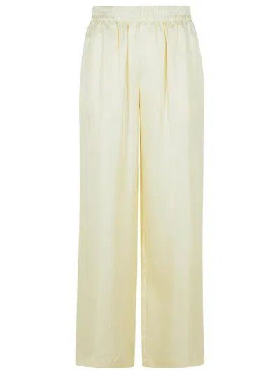 LISA YANG LISA YANG WIDE-LEG IVORY SILK TROUSERS
