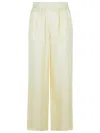 Lisa Yang Wide-leg Ivory Silk Trousers In Beige