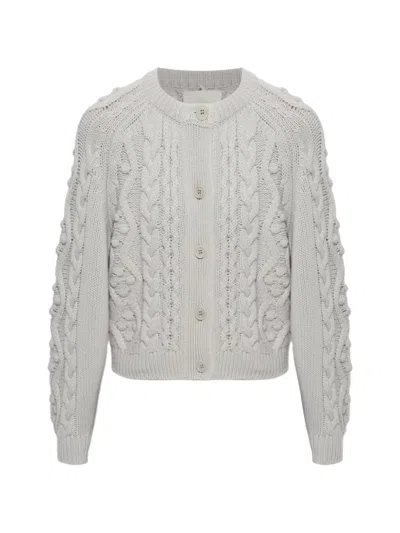 Lisa Yang Winroe Cable-knit Cardigan In Gray