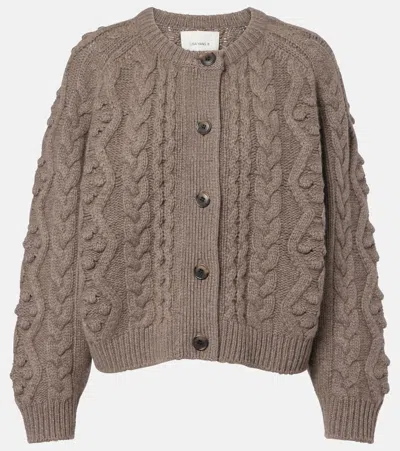 Lisa Yang Winroe Cable-knit Cashmere Cardigan In Brown