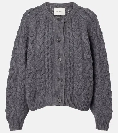 Lisa Yang Winroe Cable-knit Cashmere Cardigan In Gray