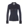 Lisa Yang Ribbed Collared Tight Fit Knitwear In Blue