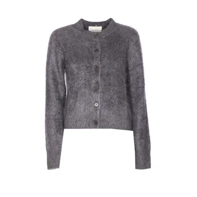 Lisa Yang Graphite Brushed Grey Azalea Cardigan In Gray