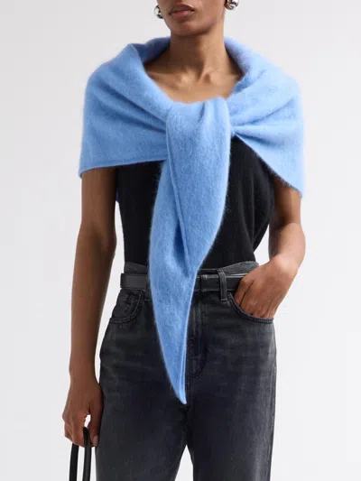 Lisa Yang Women's Brushed Cashmere Bandana Scarf In Blue