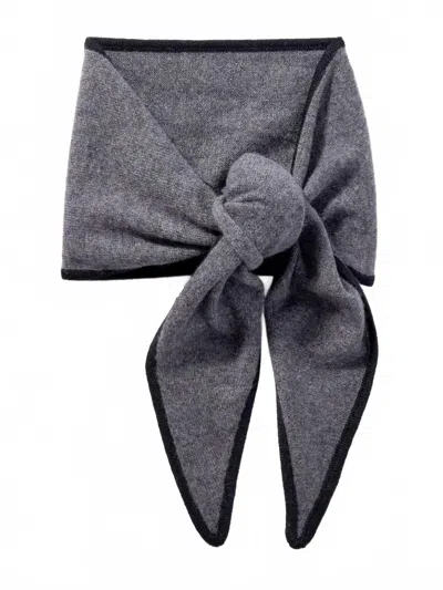 Lisa Yang Women's Chelsea Scarf In Graphite Black In Metallic