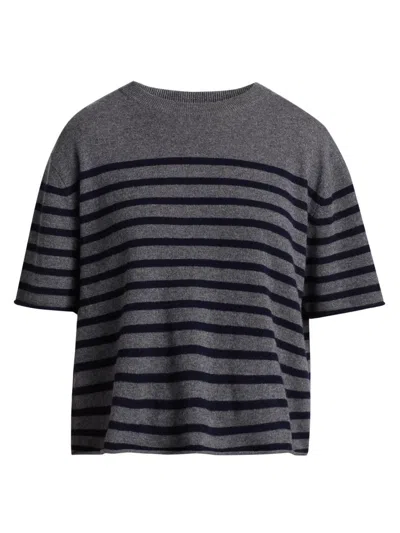 Lisa Yang Women's Cila Striped Cashmere Relaxed-fit T-shirt In Gray