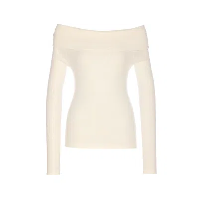 Lisa Yang Claudina Off-the-shoulder Cotton And Cashmere-blend Top In White