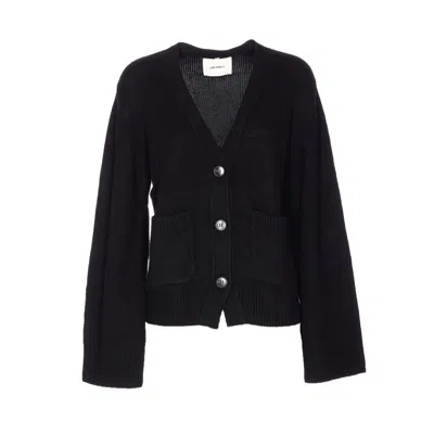 Lisa Yang Knitted Cashmere Cardigan With V-neck And Button Closure In Black