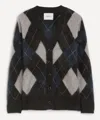 Lisa Yang Elaria Cardigan Wood/night Fall/sand/cream Brushed Argyle 0 In Multi