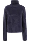 Lisa Yang The Floren High-neck Brushed Sweater In Blue