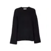 Lisa Yang Soft Knitwear Crewneck Long Sleeve Top In Black