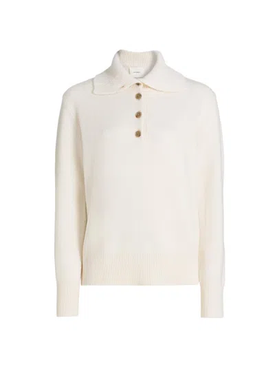 Lisa Yang Women's Maisie Cashmere Regular-fit Polo Sweater In White