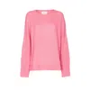 Lisa Yang Oversized Crewneck Knitwear Side Slits In Pink