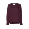 Lisa Yang Oversized Crewneck Knitwear Long Sleeves In Purple
