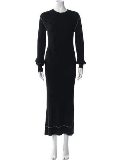 Pre-owned Lisa Yang Wool Long Dress In Black