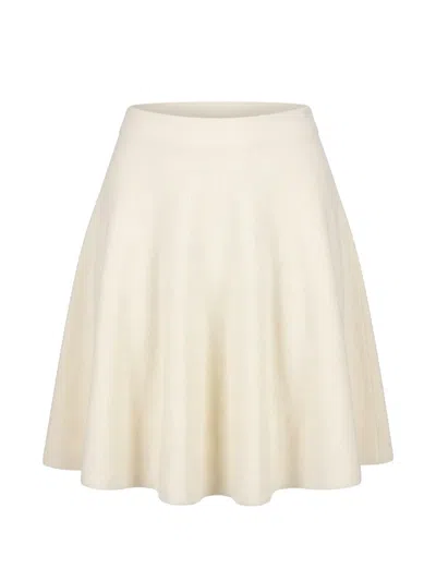 Lisa Yang Wren A-line Knitted Mini Skirt In Neutral