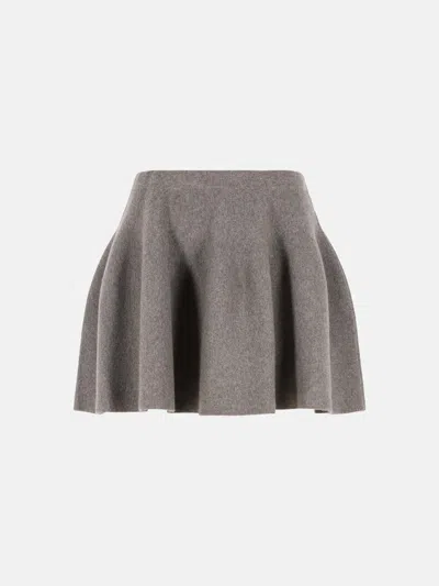 Lisa Yang 'wren' Mini Skirt In Beige Truffle Cashmere In Gray
