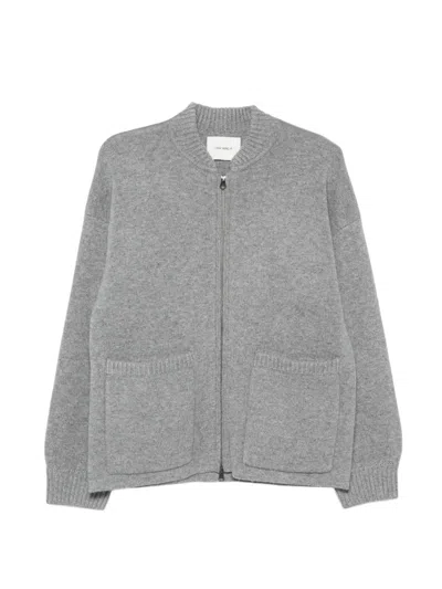 Lisa Yang Yrsa Zip-up Patch-pocket Cardigan In Gray