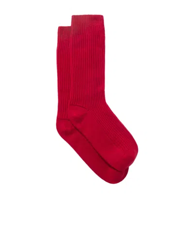 Lisa Yang Zera Ribbed Cashmere Socks In Red