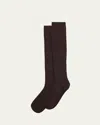 Lisa Yang Zeraphine Cashmere Knee-high Socks In Dark Oak