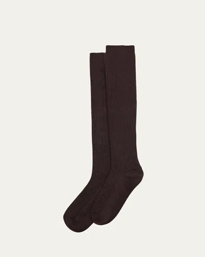 Lisa Yang Zeraphine Cashmere Knee-high Socks In Dark Oak