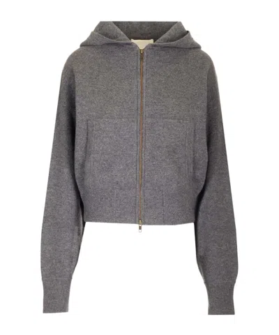 Lisa Yang Zippered Knitted Cardigan In Grey
