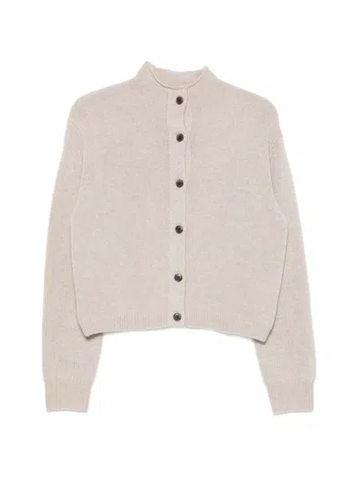 Lisa Yang Zirelle Cashmere Mockneck Cardigan In Neutral