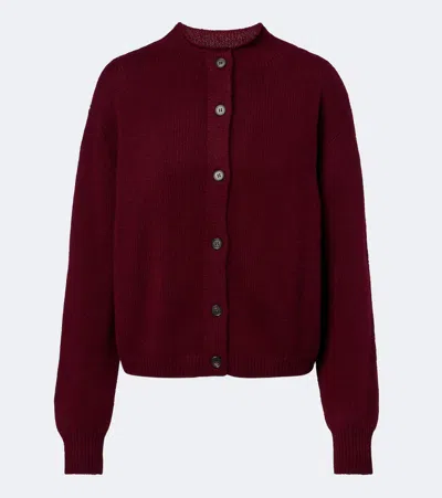 Lisa Yang Zirelle Cashmere Mockneck Cardigan In Burgundy