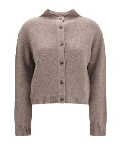 Lisa Yang Zirelle Ribbed Knit Cardigan In Brown