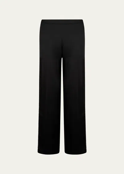 Lise Charmel Adorable En Sexy Lace-trim Satin Pajama Pants In No/noir